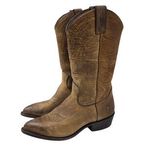 Frye Billy Pull On Cowboy Boots, Western, Leather, Brown, Coastal Cowgirl, 8B